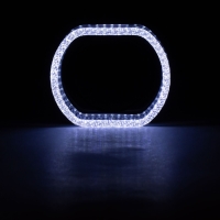 Ангельские глазки на линзу 3,0" белый+жёлтый, форма овал