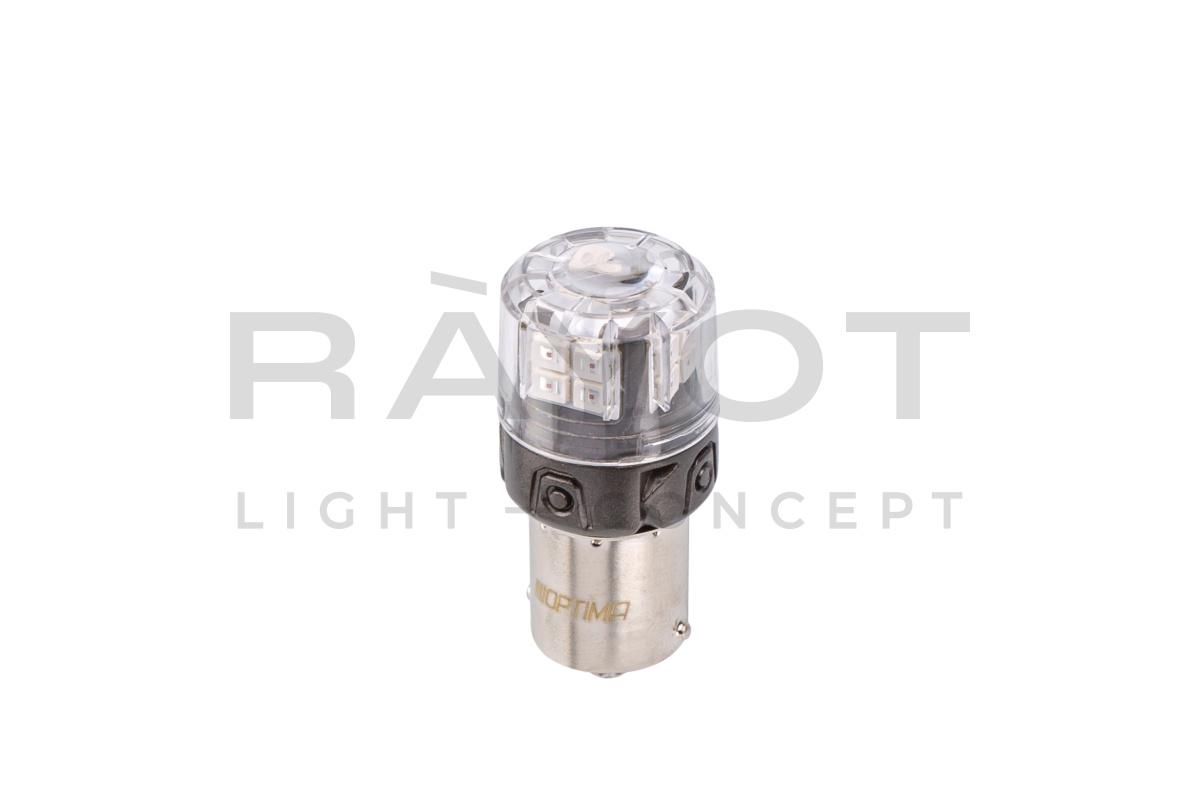 Светодиодные лампы Optima LED ОНИКС P21W, RED, 1800K, 200Lm, 12V, (BA15S), комплект 2 шт.