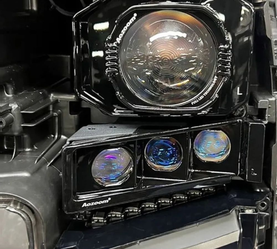 Установочный комплект Aozoom для Lixiang L7 &mdash; переходные рамки, маски, обманки, модули дальнего света (без линз основного света), комплект 2 шт.