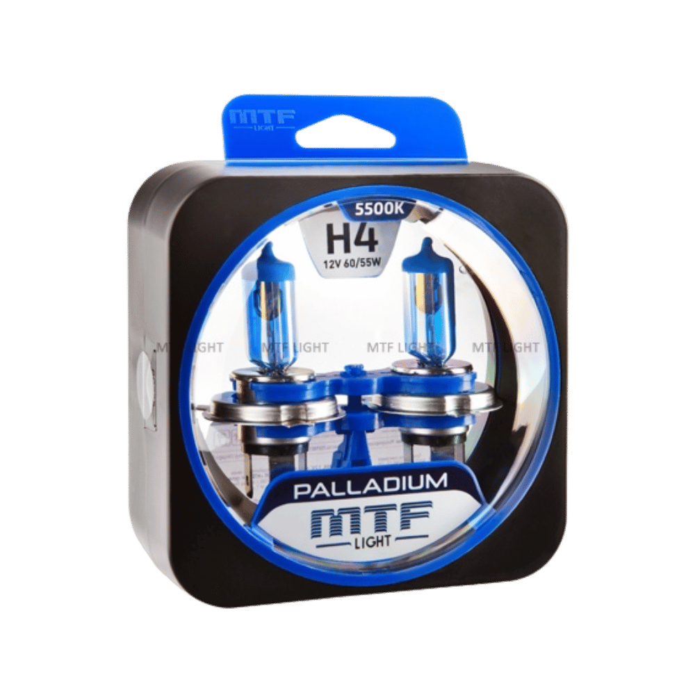 Галогенные лампы MTF Light VANADIUM — 12В, 55Вт, усиленный белый свет, комплект H4