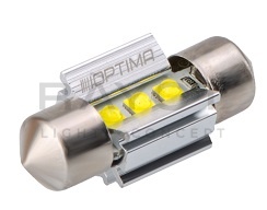 Светодиодная лампа Festoon 28mm Optima MINI-CREE, CAN, white, 3W, 12V, T10*28mm (SV 7-8), компл 2 шт