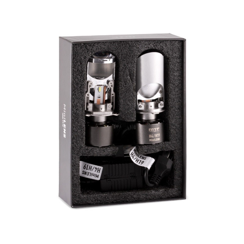 Светодиодные линзы  H4/H19 MTF LIGHT серии MiniLENS 12V, 30/45W, 5500K, 4500LM