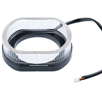 Ангельские глазки на линзу 3,0" белый+жёлтый, форма овал