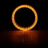 Ангельские глазки на линзу 3,0" белый+жёлтый, форма круглая