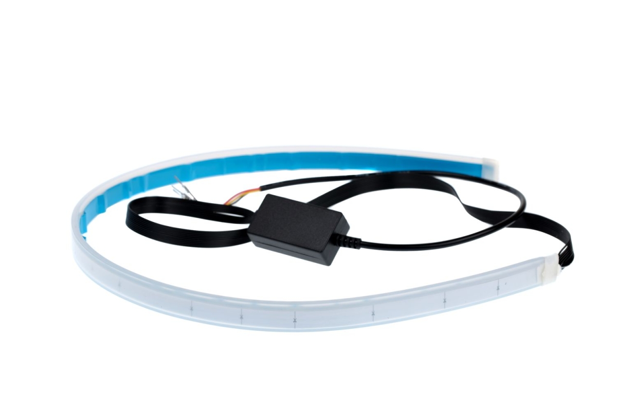 Гибкие ДХО NEON RUNNING 60см&times;2, 200Lm, 7500K/2800K, 12V (Холодный Белый+Жёлтый, с поворотником)