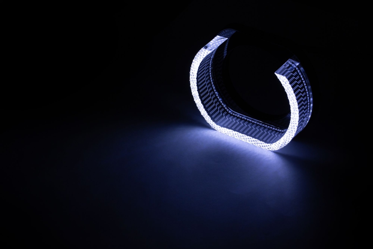 Ангельские глазки на линзу 3,0" белый+жёлтый, форма U