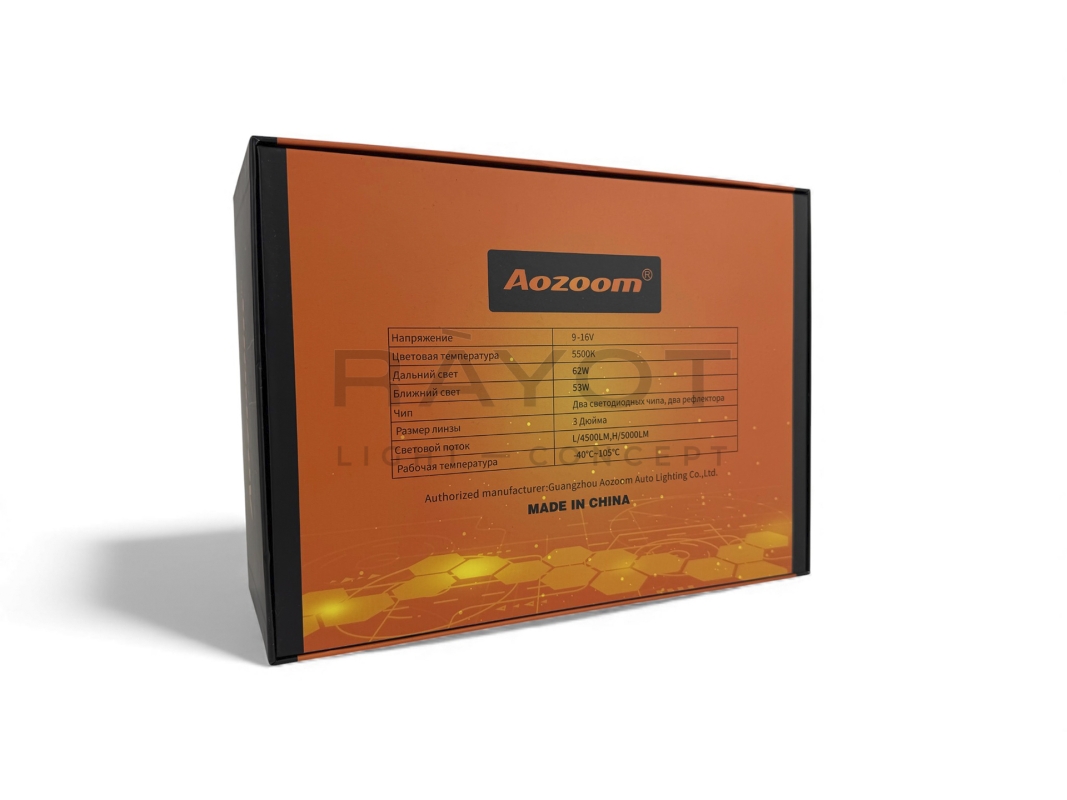 Линза Aozoom MINI-Q1 2024, 3.0", 12V, 53W/62W, 5500K