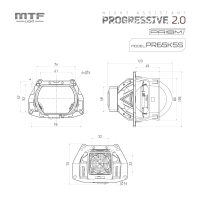 Свет. модули ближ/дал. света MTF LIGHT серия PROGRESSIVE 2.0, 12В, 55/65Вт, 5500К, 3" скос, 2шт.