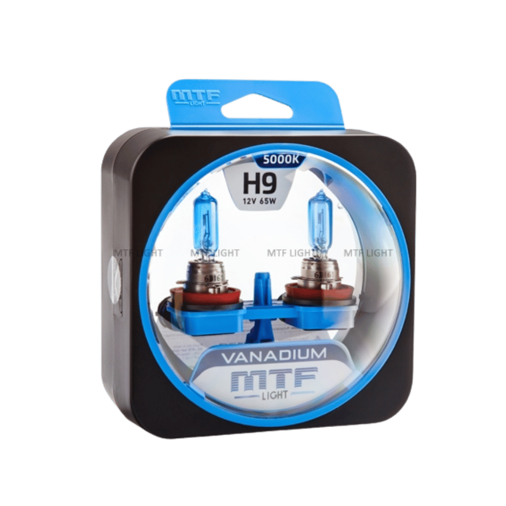 Галогенные лампы MTF Light VANADIUM — 12В, 55Вт, усиленный белый свет, комплект H9 x VANADIUM 5000K
