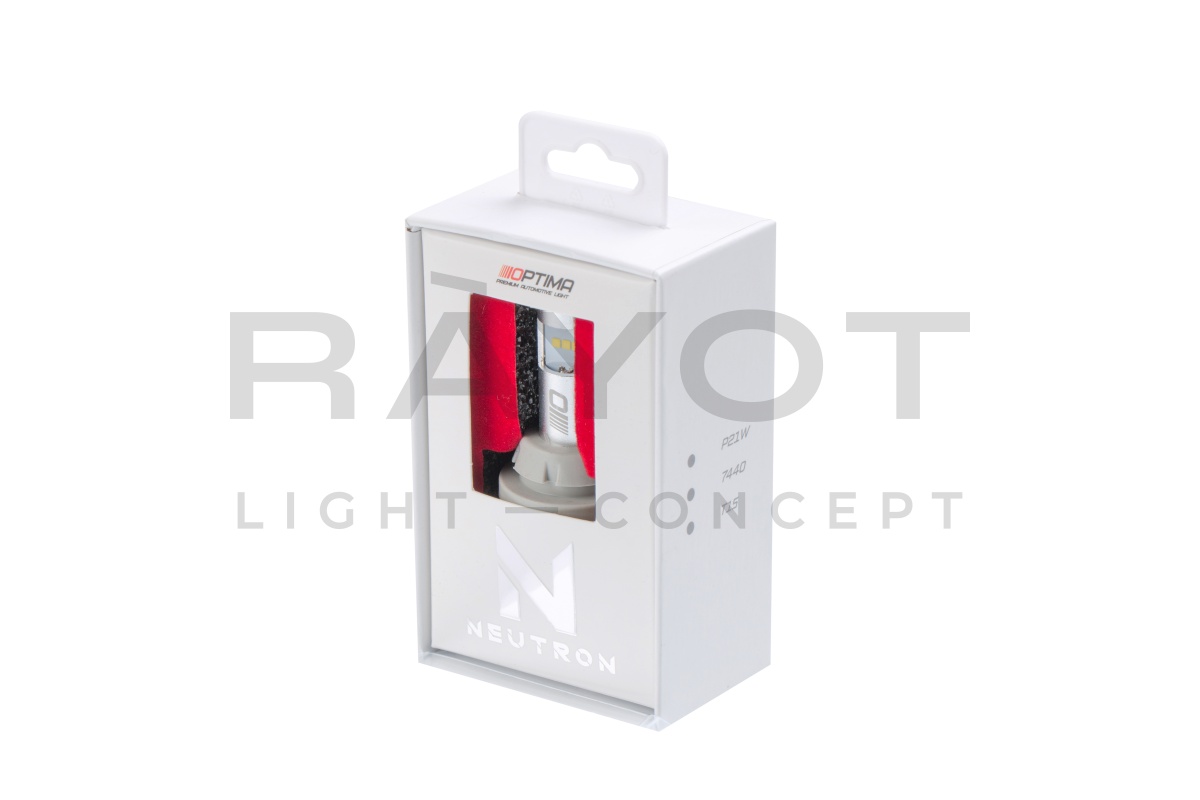 Лампа заднего хода W21W 7440, Optima LED NEUTRON, 5000K, 15W, 10-30V, 1 лампа