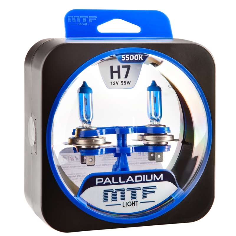 Галогенные автолампы MTF Light серия PALLADIUM H7, 12V, 55W, комп.