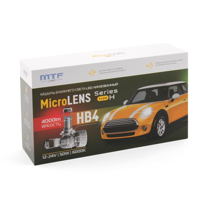 Светодиодные Лампы / линзы H11 / H8 / H16 MTF Light MicroLENS 12/24 В, 55 Вт, 6000 К, 4000 лм, комплект Светодиодные Лампы / линзы H11 / H8 / H16 MTF Light MicroLENS 12/24 В, 55 Вт, 6000 К, 4000 лм, комплект