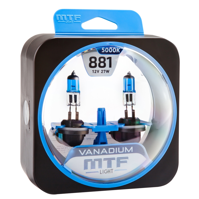 Галогенные автолампы MTF Light серия VANADIUM Н27(881), 12V, 27W, комп.
