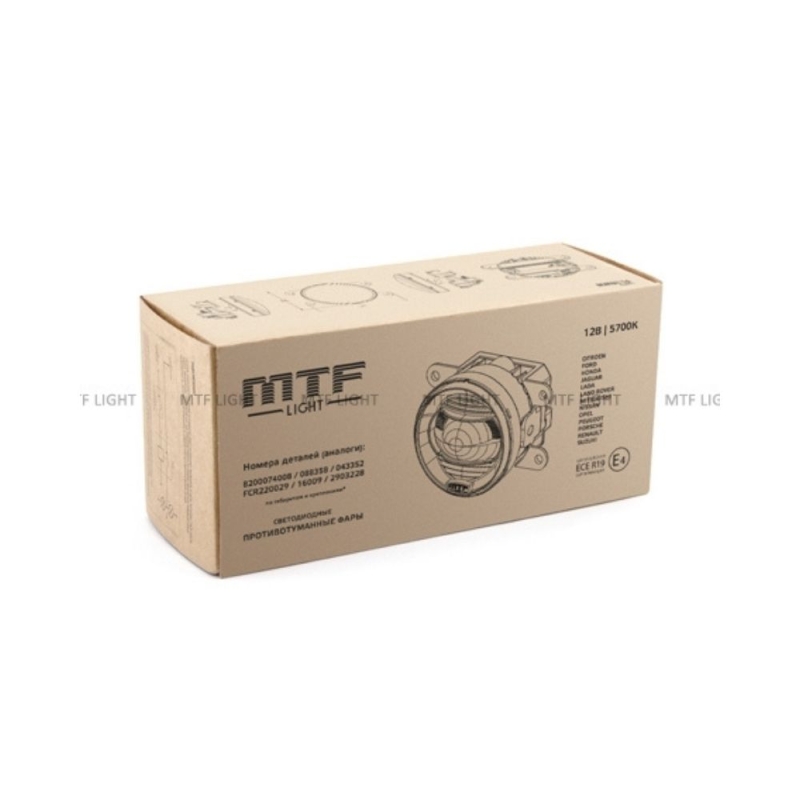 Фары противотуманные светодиодные MTF Light линза, 12В, 10Вт, ЕСЕ R19, E6, универс., компл. FL10WJ Фары противотуманные светодиодные MTF Light линза, 12В, 10Вт, ЕСЕ R19, E6, универс., компл. FL10WJ