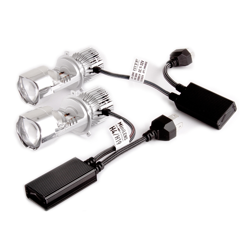 Светодиодные линзы H4/H19 MTF LIGHT MiniLENS EXPERT, 12/24V, 40/50W, 5500K, 5000LM