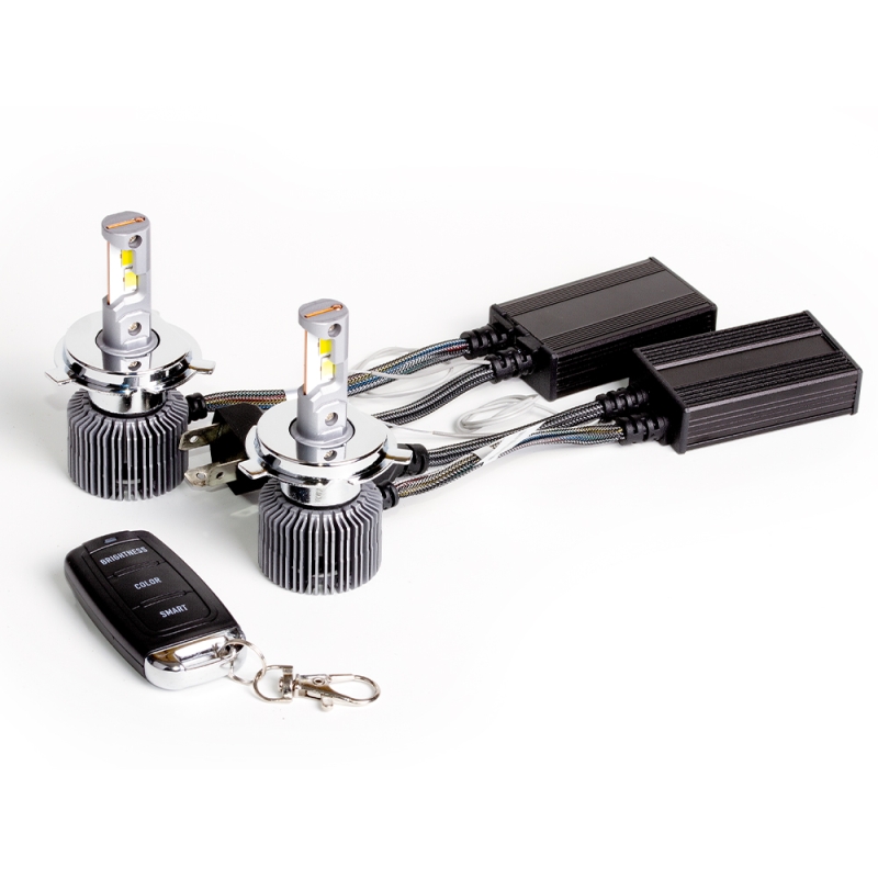 Светодиодные лампы MTF Light DIGITAL LIGHTING, H4/H19, 3000–7000K, 4500 лм, 55 Вт, управление со смартфона и пульта, комплект 2 шт. Светодиодные лампы MTF Light DIGITAL LIGHTING, H4/H19, 3000–7000K, 4500 лм, 55 Вт, управление со смартфона и пульта, комплект 2 шт.