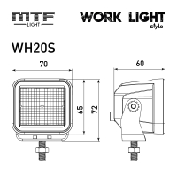 Светодиодный прожектор MTF Light STYLE — 20W, 12–36V, 1400 lm, квадратный, ECE R10 Светодиодный прожектор MTF Light STYLE — 20W, 12–36V, 1400 lm, квадратный, ECE R10