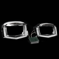 Установочный комплект MTF Light для Bi-LED линз — VW Tiguan 2017, двойная U-форма, белая и жёлтая подсветка, комплект