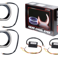 Ангельские глазки на линзу 3,0" белый+жёлтый, форма овал