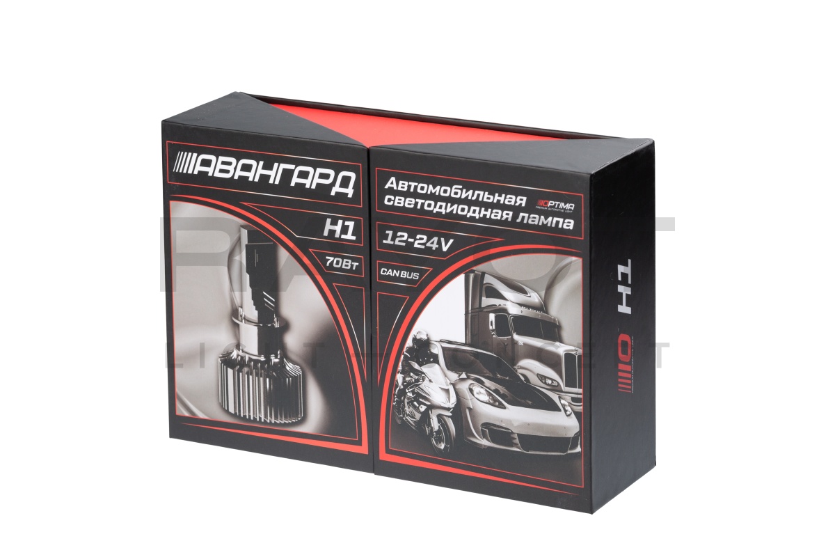 Светодиодные лампы Optima LED АВАНГАРД H1, 70W, 12-24V, 5500K, 6800lm, комплект 2 шт.