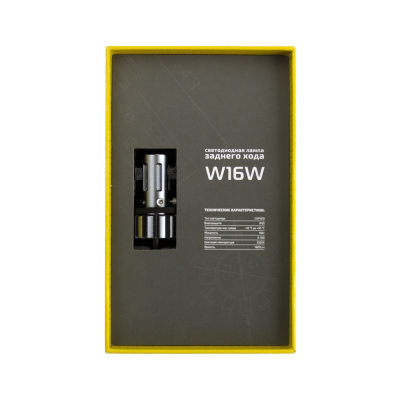 Светодиодная лампа W16W, MTF BACK LIGHT, 12V, 16W, 5000K