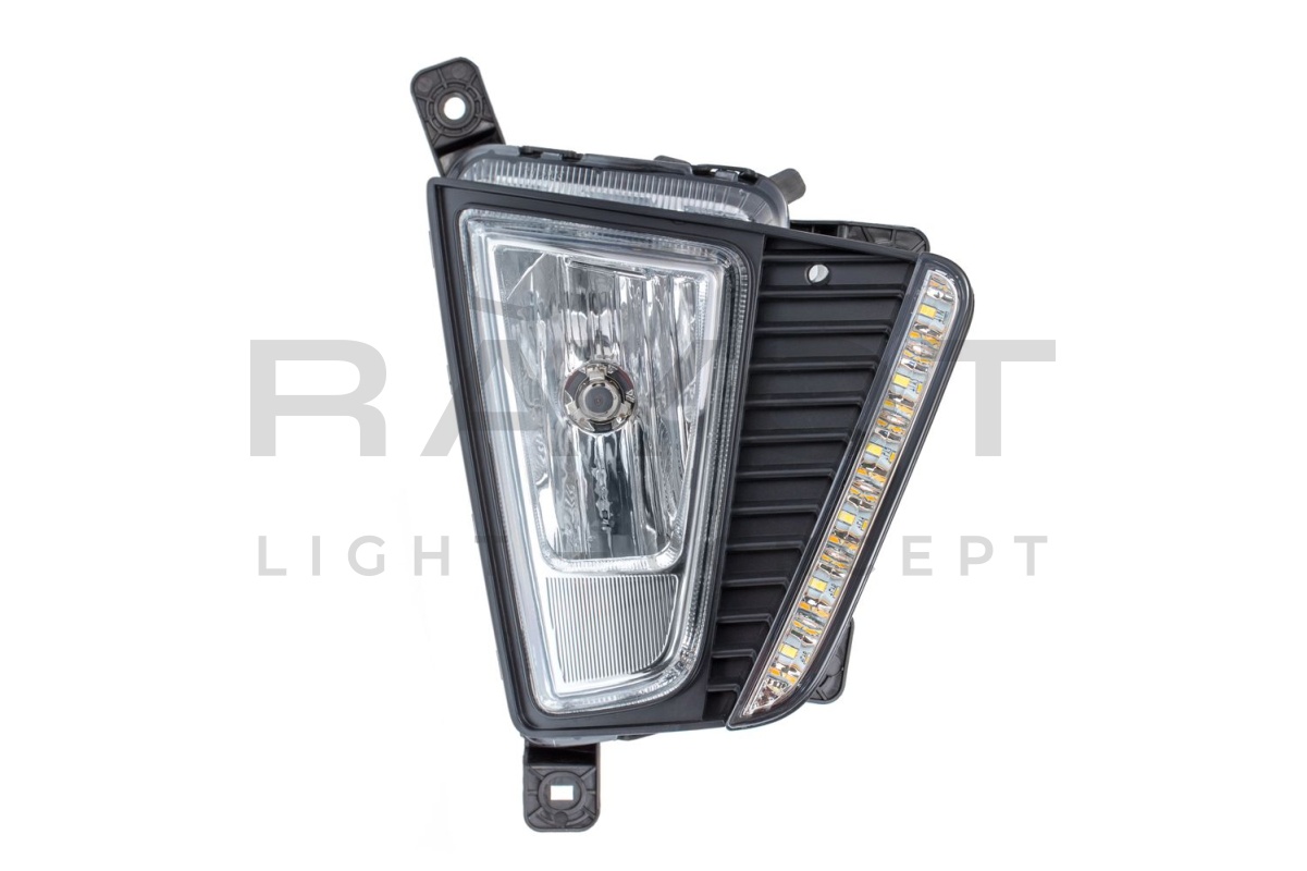 Противотуманная фара Hyundai Creta №725, с LED-ДХО, с проводкой, Комплект 2шт