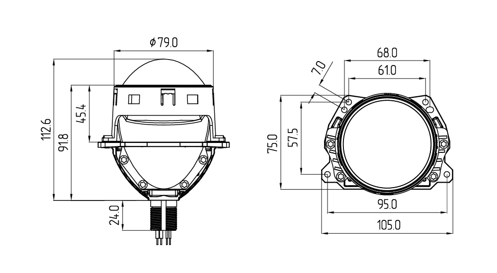 Светодиодные BiLED модули TECHNIK DIVISION, линзованные, бескорпусные, 24В, 45Вт, 6000К, 3 Светодиодные BiLED модули TECHNIK DIVISION, линзованные, бескорпусные, 24В, 45Вт, 6000К, 3", к-т.
