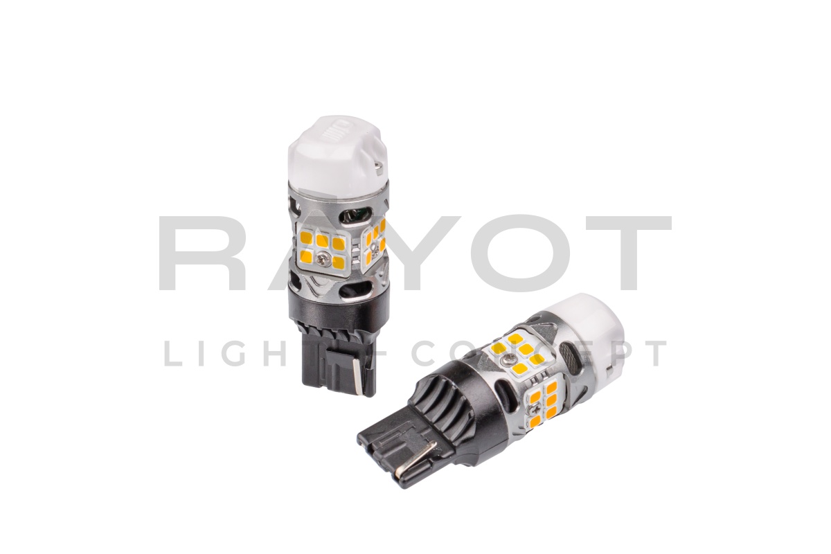 Светодиодные лампы Optima LED ОНИКС 7440, YELLOW, 2800K, 1000Lm, CAN, 12V, (W21W), комплект 2 шт.