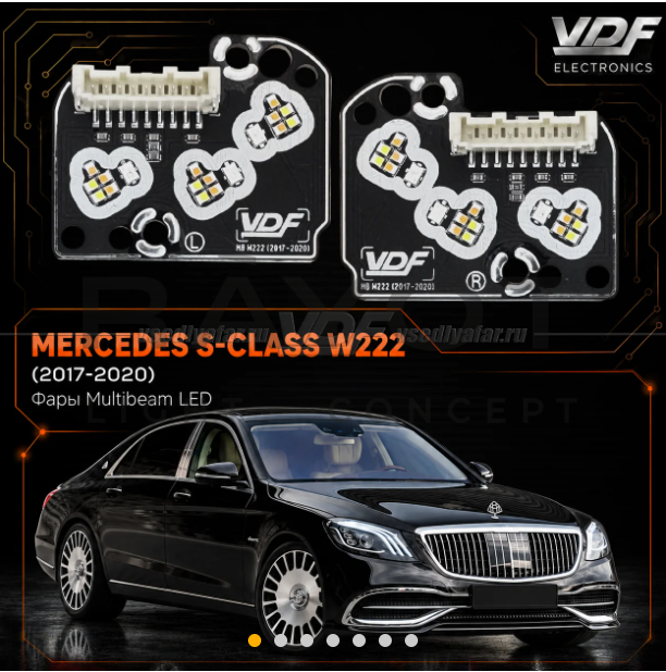 Комплект плат маркера Mercedes S W222 2017-2020 Multibeam Цвет: Белый