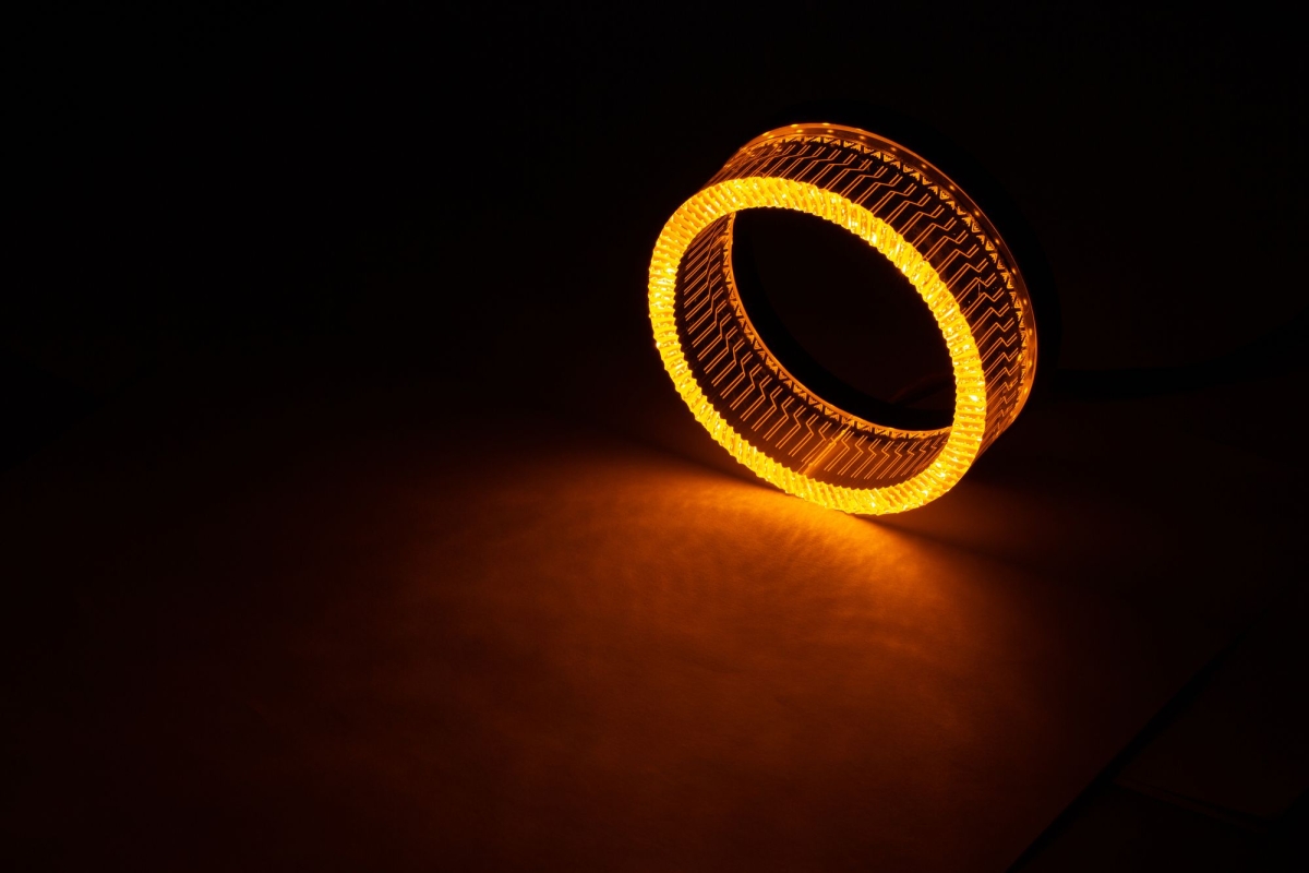 Ангельские глазки на линзу 3,0" белый+жёлтый, форма круглая