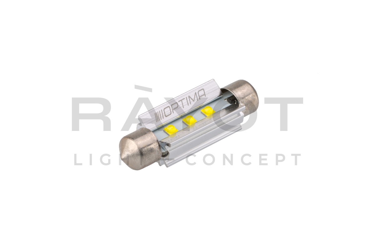 Светодиодная лампа Festoon 42mm Optima MINI-CREE, CAN, white, 3W, 12V, T10*42mm (SV 8,5), комп. 2 шт