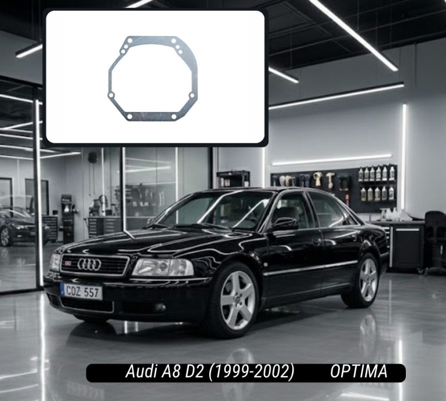 Переходные рамки Audi A8 D2 (1999-2002) Ксенон под линзы Hella 3R