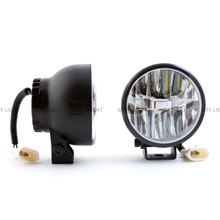 Противотуманная фара светодиодная автомобильная MTF Light Ф90мм, 12В, 5.9Вт, ЕСЕ R19, E4.