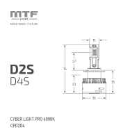 Светодиодные лампы D4S MTF Light CYBER LIGHT Pro 12V, 65W, 6500lm, 6000K Светодиодные лампы D4S MTF Light CYBER LIGHT Pro 12V, 65W, 6500lm, 6000K
