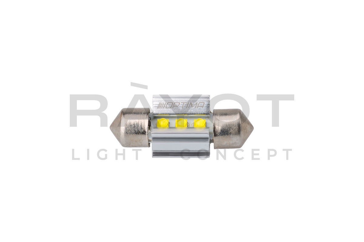 Светодиодная лампа Festoon 28mm Optima MINI-CREE, CAN, white, 3W, 12V, T10*28mm (SV 7-8), компл 2 шт