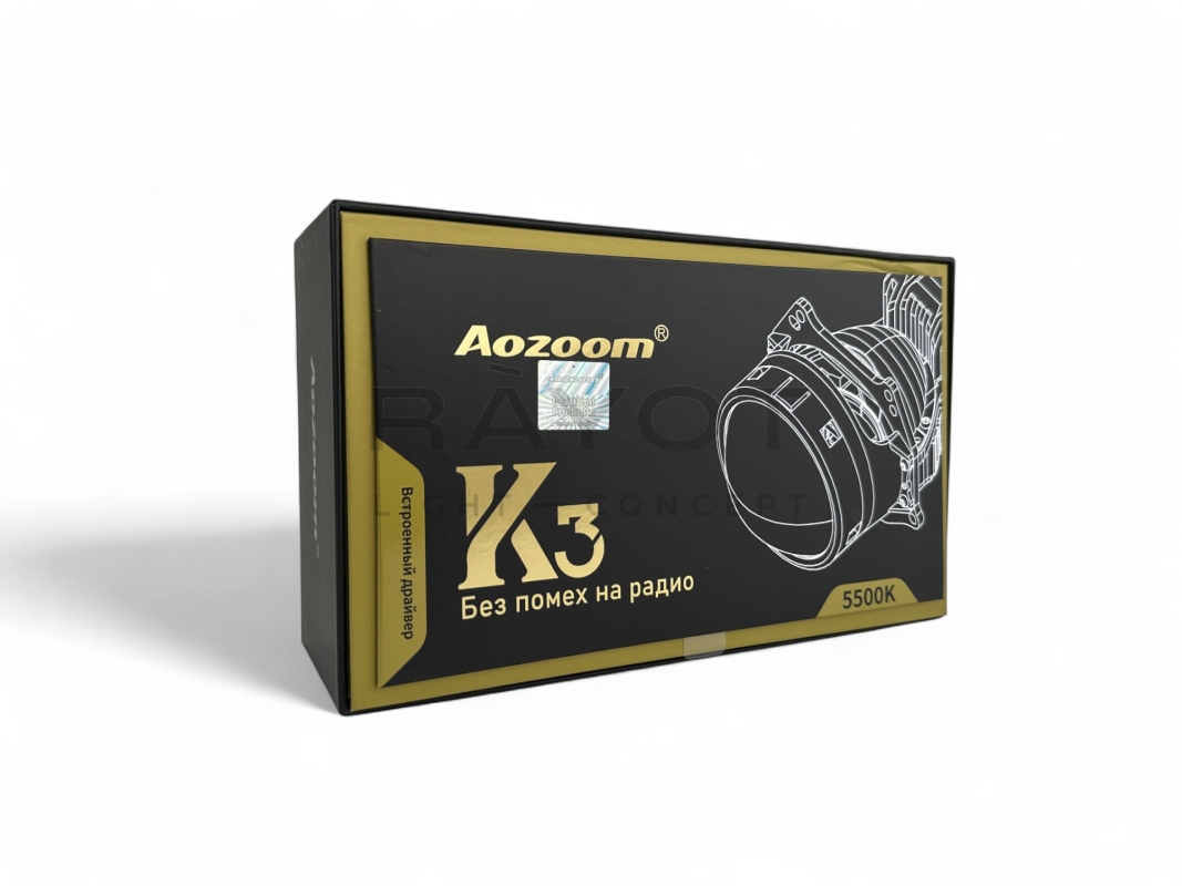 Линза Aozoom K3 Dragon Knight New 2022, 3.0", 12V, 50W/60W, 5500K, 3500/4500 лм