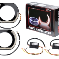 Ангельские глазки на линзу 3,0" белый+жёлтый, форма L