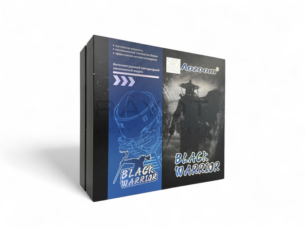 Линза Aozoom Black Warrior New 2022, 3.0", 12V, 55W/65W, 5500K, 4300/5100 лм