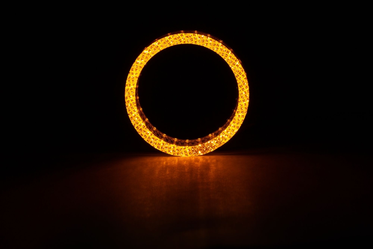 Ангельские глазки на линзу 2,5" белый+желтый