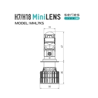 Светодиодные линзы H7 MTF LIGHT серии MiniLENS 12/24V, 55W, 6000K, 4000LM Светодиодные линзы H7 MTF LIGHT серии MiniLENS 12/24V, 55W, 6000K, 4000LM