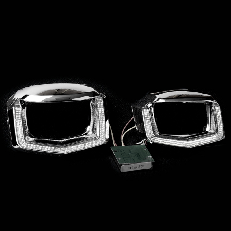 Установочный комплект MTF Light для Bi-LED линз — VW Tiguan 2017, двойная U-форма, белая и жёлтая подсветка, комплект