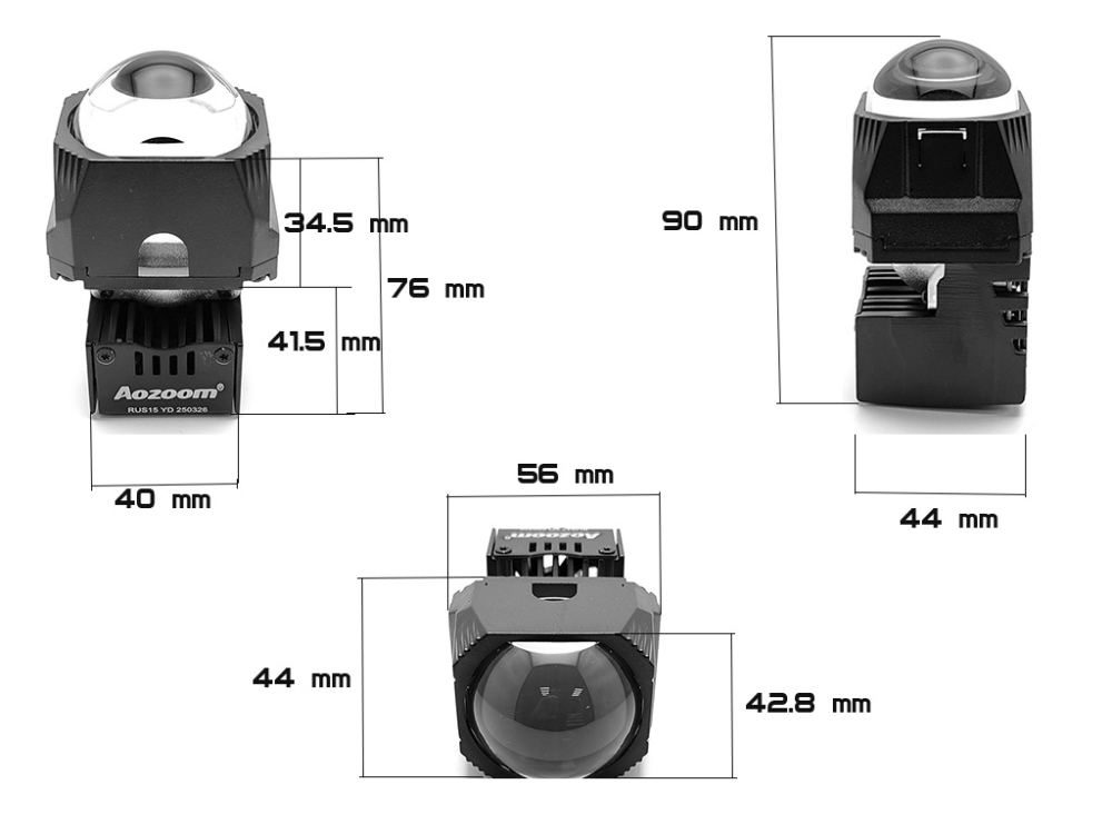 Модули дальнего света Aozoom ALMS-13-01, 1.5", 12V, 19W, 5500K, ~1500/1800 лм