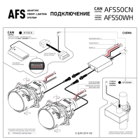 Модули светодиодные MTF LIGHT линзы BiLED ближний/дальний с AFS адаптивный свет 12V, 50/60W, 5500K(универсальный, подключение к рулевому валу).