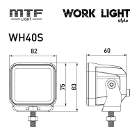Прожектор светодиодный MTF LIGHT серия STYLE 12-36V, 40W, 3000lm, ECE R10, квадратный, шт.