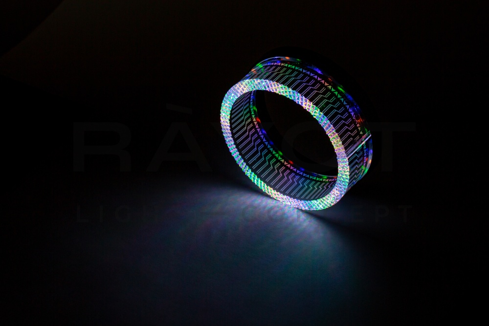 Ангельские глазки 3D на линзу 3,0", форма круглая, диаметр 80/98мм, цвет RGB, комплект 2 шт.