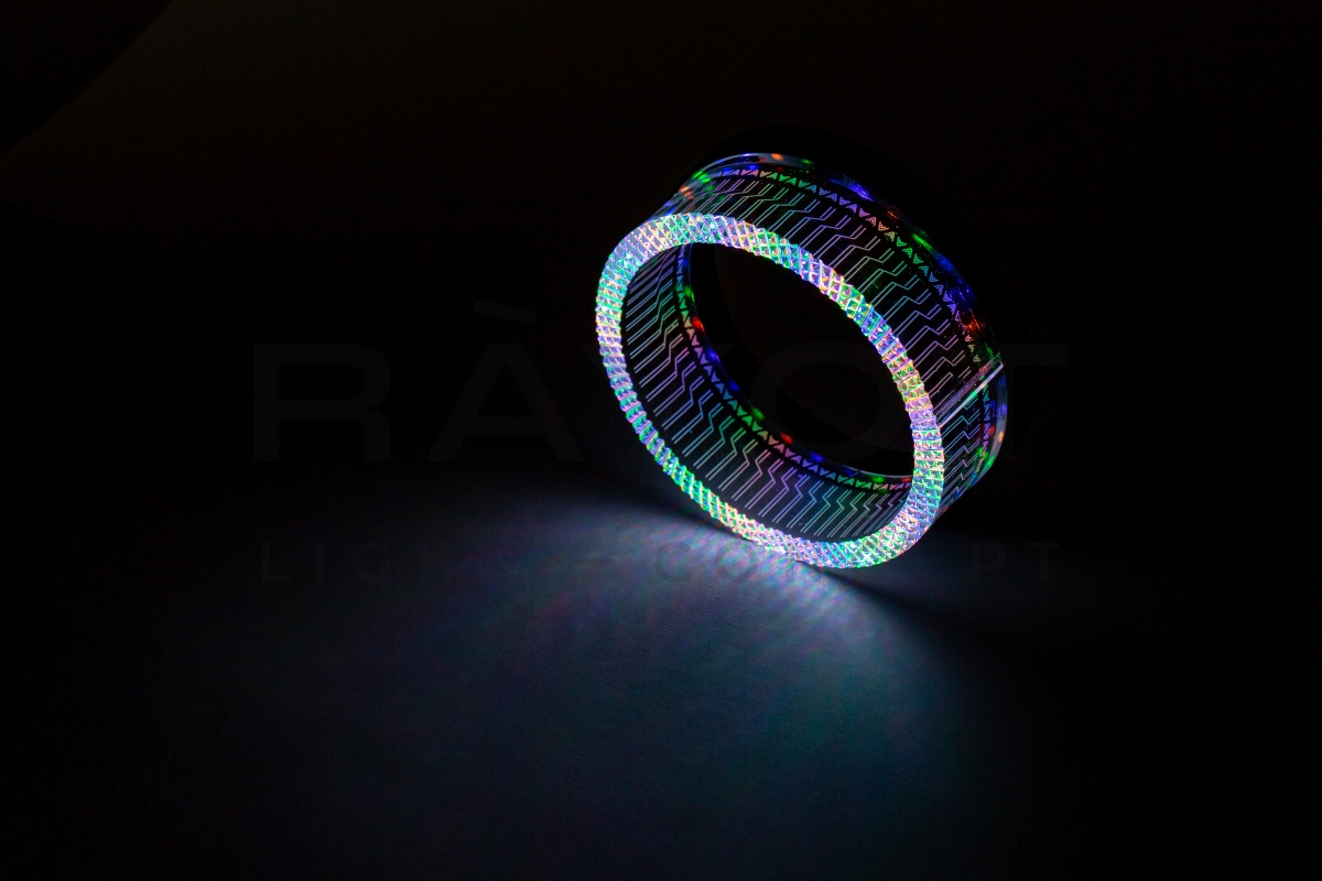 Ангельские глазки 3D на линзу 3,0", форма круглая, диаметр 80/98мм, цвет RGB, комплект 2 шт.