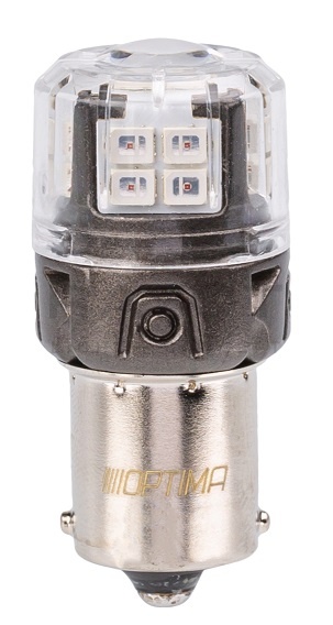 Светодиодные лампы Optima LED ОНИКС P21W, RED, 1800K, 200Lm, 12V, (BA15S), комплект 2 шт.
