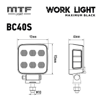 Светодиодный прожектор MTF Light MAXIMUM BLACK — 50W, 12–36V, 5000 lm, прямоугольный, ECE R10 Светодиодный прожектор MTF Light MAXIMUM BLACK — 50W, 12–36V, 5000 lm, прямоугольный, ECE R10