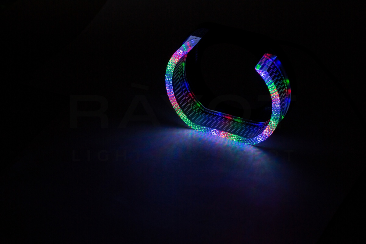 Ангельские глазки 3D на линзу 3,0", форма U, диаметр 80/121мм, цвет RGB, комплект 2 шт.