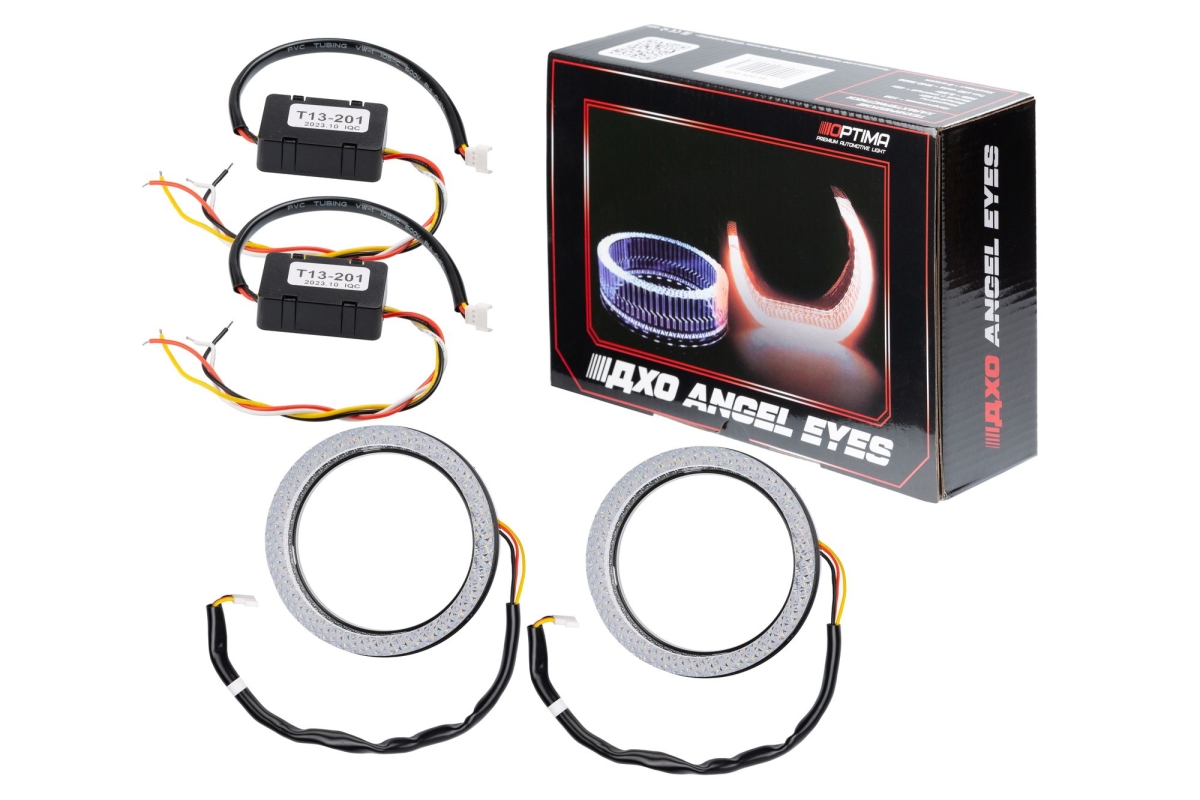 Ангельские глазки на линзу 2,5" белый+желтый